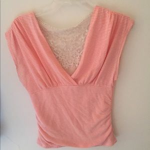 Tank style Size S, pink and white with strips